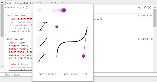 chrome devtools cubic-bezier