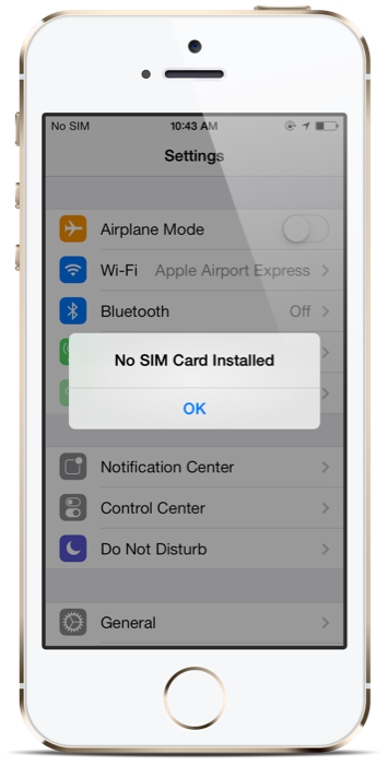 ... no sim card installedâ€ error on iPhone 5/5s,then there isn't nothing