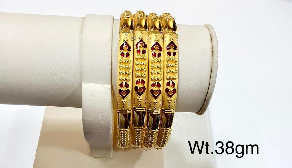 Latest Machine Gold Bangles Designs Simple And Beautiful For Dailywear Light Weight