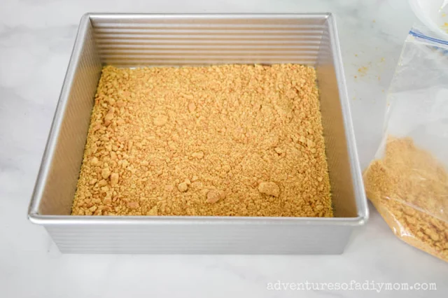 graham crackers in an 8 x 8 baking dish