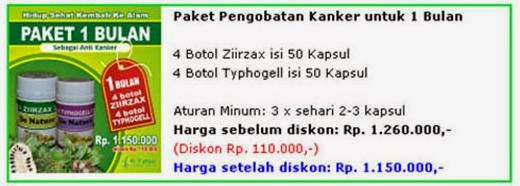 paket obat kanker 1 bulan 4 botol ziirzax ekstrak daun sirsak dan 4 botol typhogell ekstrak keladi tikus paket pengobatan kanker untuk satu minggu dari de nature indonesia