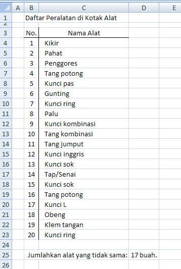 Rumus Excel Menjumlahkan Data Yang Tidak Sama Dalam Suatu Daftar