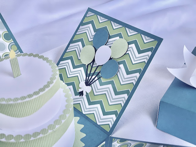 Cricut Birthday Cake Explosion Box - Teal