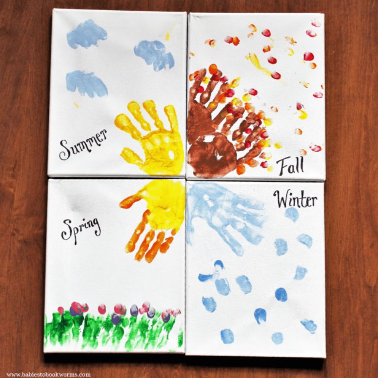 DIY Canvas Art Ideas for Kids - HUGE list! - Fun Handprint Art