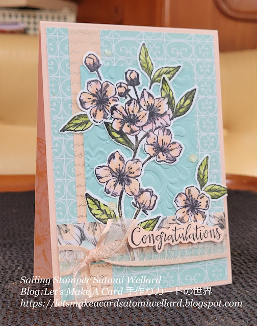 Stampin'Up! Forever Blossoms Congratulations Card  by Sailing Stamper Satomi Wellard