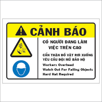 Biển cảnh báo đang Làm Việc Trên Cao