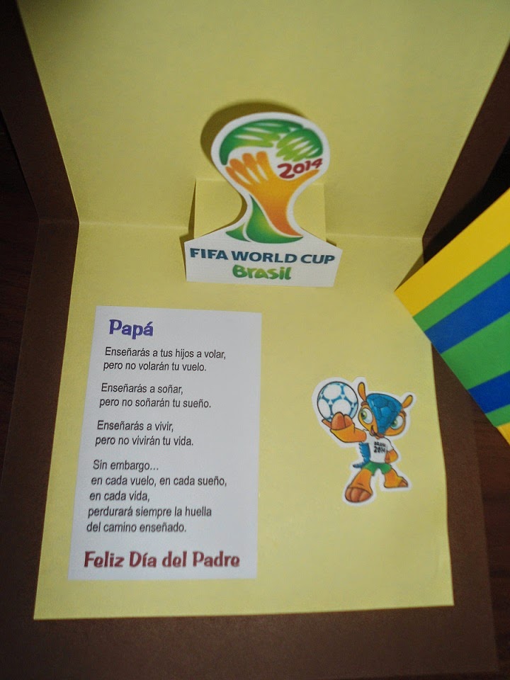 TARJETAS MUNDIAL DE FÚTBOL 2014 PARA PAPÁ