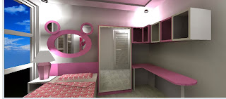 desain kamar tidur mungil minimalis pink