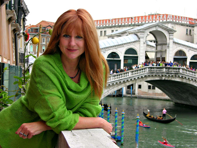 Cat Bauer on Balcony overlooking Grand Canal