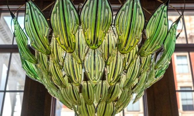 Eco-Friendly Chandelier Made Of Leaves Cleanses The Air Naturally