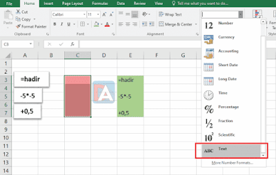 Cara Mengetik Tanda = + - di Excel