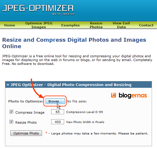Cara Kompres Gambar di Situs JPEG Optimizer