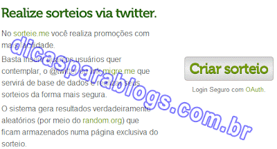 Criar sorteio no blog