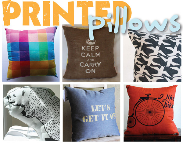 dir. T apparel: funny t-shirts with style: Screen Printed Accent Pillows