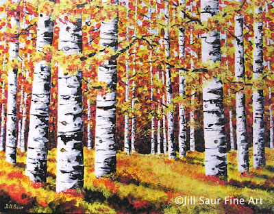 fall aspen tree painting