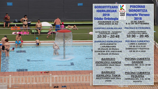 horario de las piscinas en verano en Gorostiza