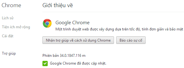 Fix lỗi Google Chrome phiên bản 34.0.1847.116 m tự động lưu mật khẩu