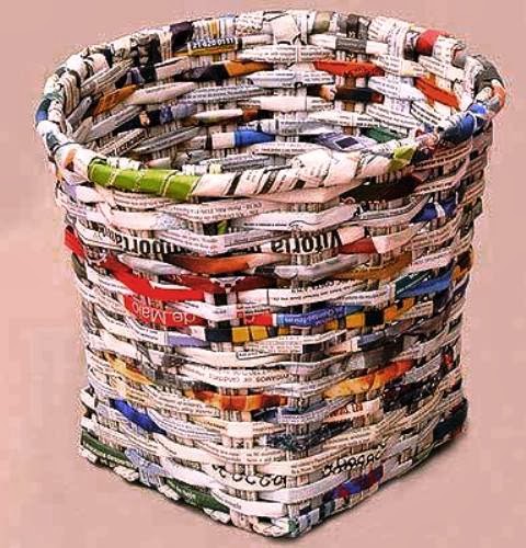 Tempat Sampah Dari  Koran  Bekas