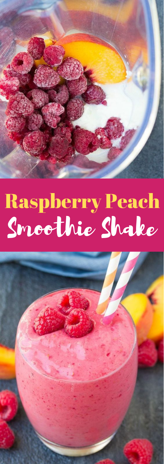 Raspberry Peach Smoothie Shake #Smoothie #Drinks