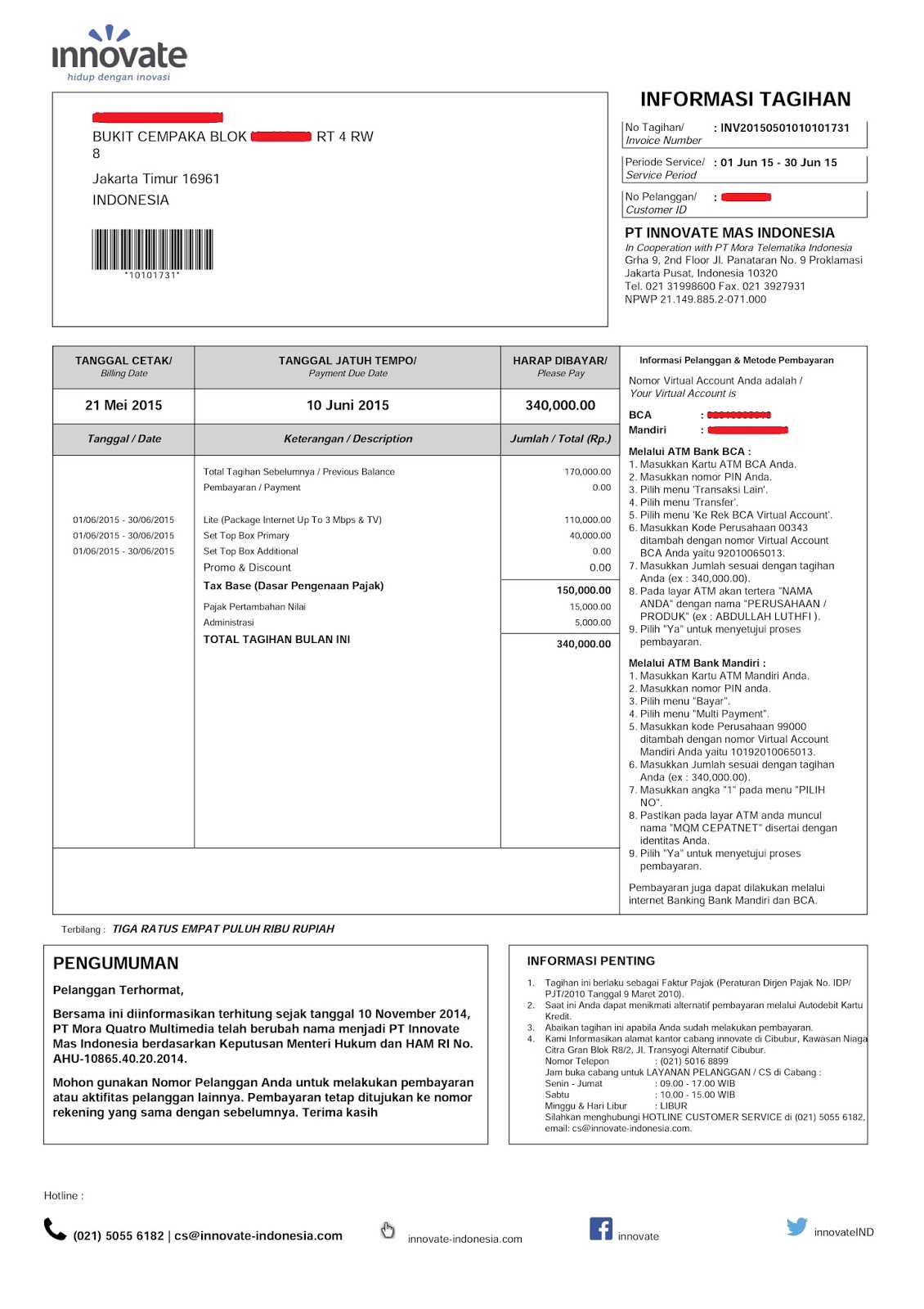 Contoh Format Invoice atau Surat Tagihan - Brankas Arsip