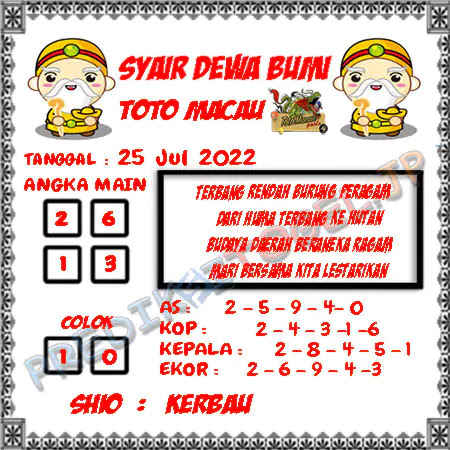 Prediksi Dewa Bumi Togel Macau Pools Kamis 25-08-2022