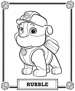 colorear rubble paw patrol