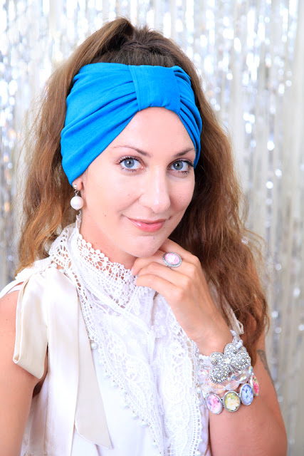 Turban Headband in Turquoise by Mademoiselle Mermaid