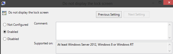 Disable Lock Screen from Group Policy Editor