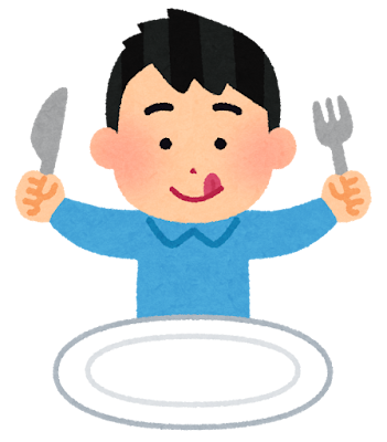 ãƒŠã‚¤ãƒ•ã¨ãƒ•ã‚©ãƒ¼ã‚¯ã§é£Ÿäº‹ã‚’ã™ã‚‹äººã®ã‚¤ãƒ©ã‚¹ãƒˆï¼ˆç”·æ€§ï¼‰