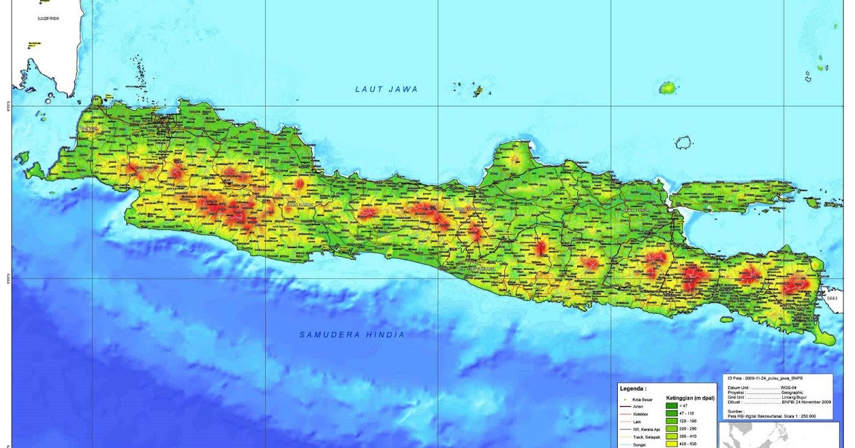 Peta Pulau Jawa Lengkap  beserta Keterangannya HD 