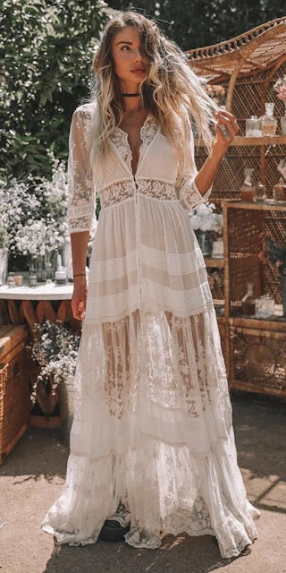 Beautiful White Boho Dress