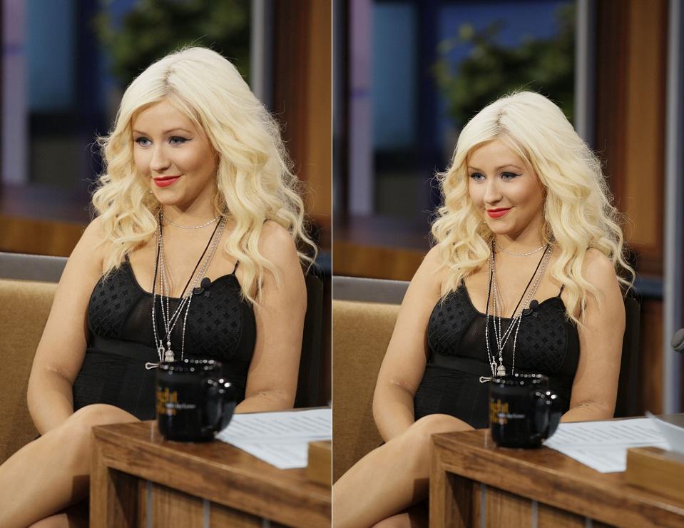 Christina Aguilera on the Tonight Show with Jay Leno in Los Angeles