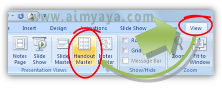  Gambar:  Cara mengedit   handout master di powerpoint 