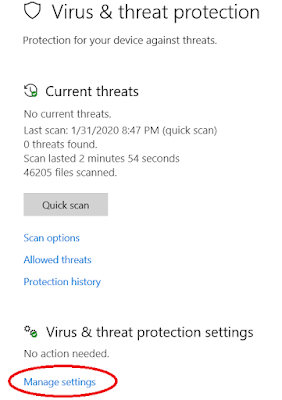 windows defender steps