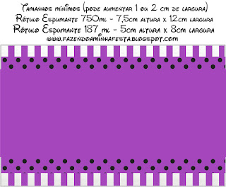 Champagne Free Printable Black Polka Dots in Purple Labels