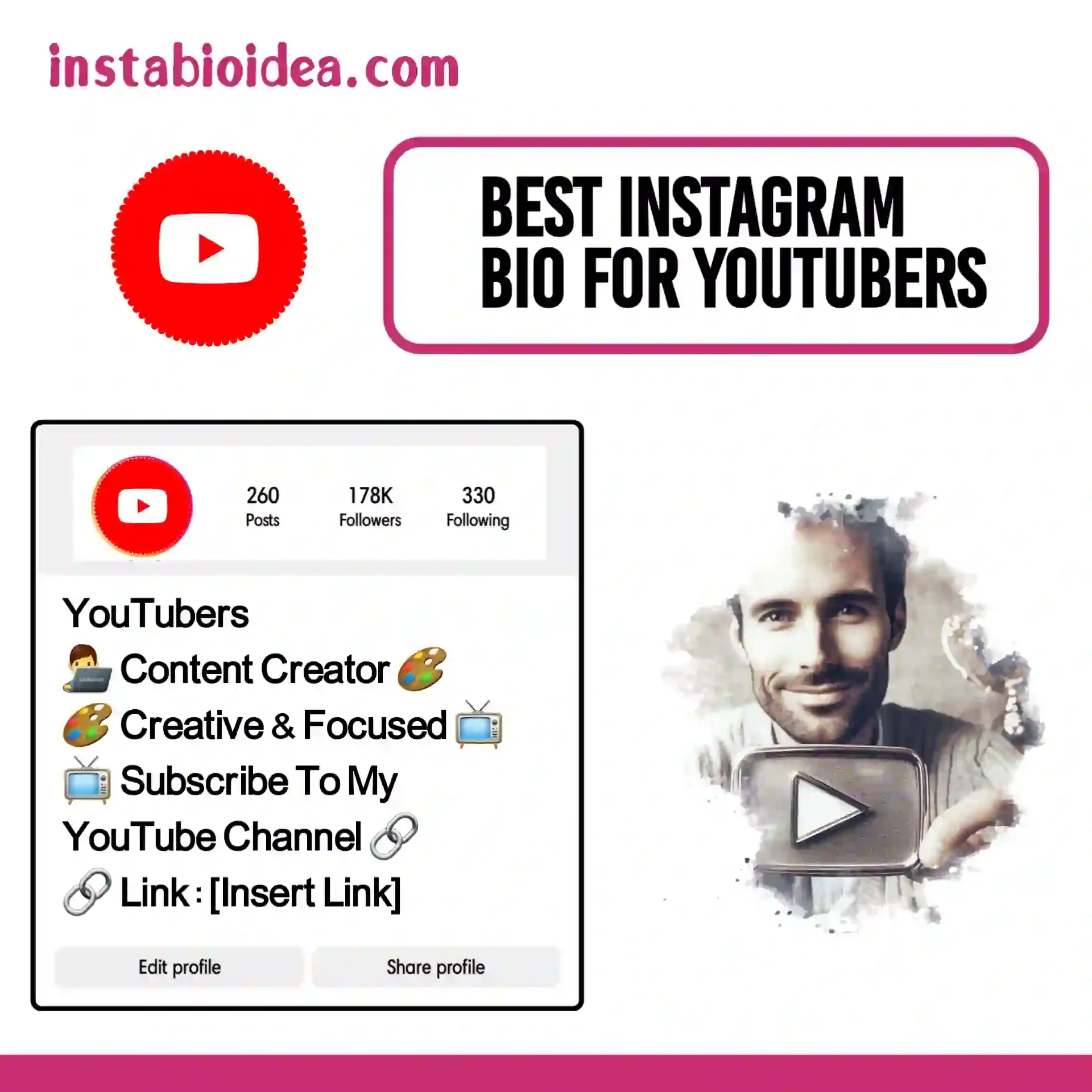 best instagram bio for youtubers image