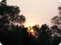 Sunrise at a gas station
