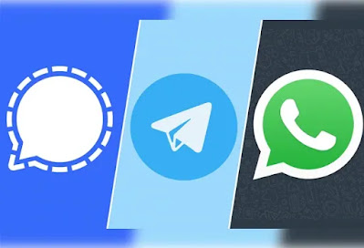 signal vs telegram vs whatsapp icon