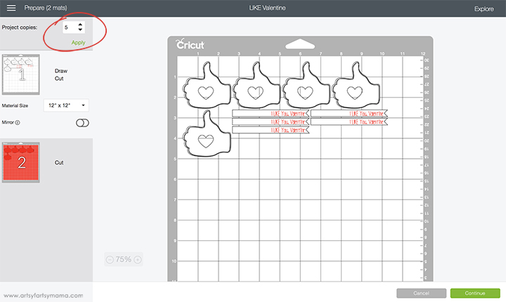 I "Like" You Valentines with Cricut