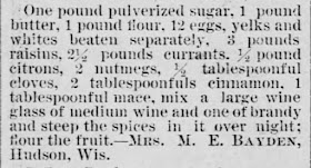 Unnamed cake recipe (No. 2) (with nutmeg), The Saint Paul Globe of Saint Paul Minnesota on July 10, 1887, and posted by USA Today Bestselling Author Kristin Holt.