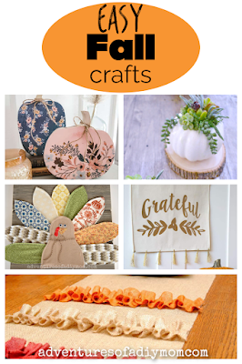 collage of fall crafts