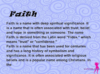 meaning of the name "Faith"
