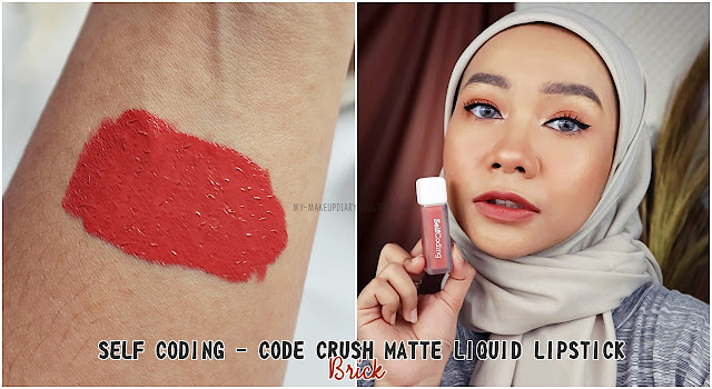 review self coding code crush matte liquid lipstick brick