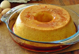 Pudim flan com ovos