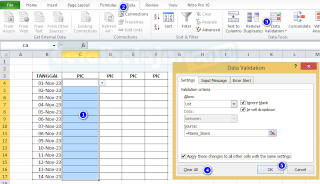 Cara Menghapus Dropdown List Excel