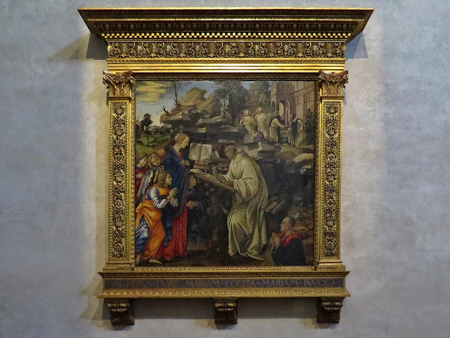 Apparizione della Vergine a san Bernardo, Apparition of the Virgin to St Bernard, by Filippino Lippi, Badia Fiorentina, Florence