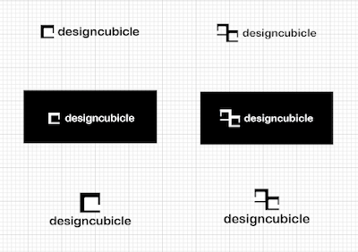 The creative process for The Design Cubicle logo