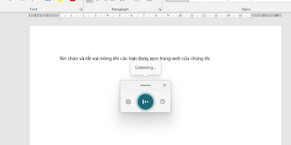 Chuyển giọng nói thành văn bản Tiếng Việt trên Windows 11