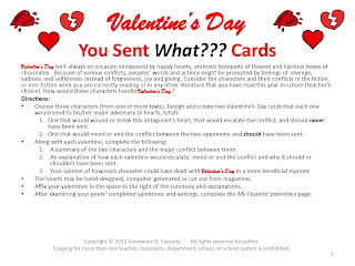 Valentine's Day Comprehension Activity: You Sent What??? Cards