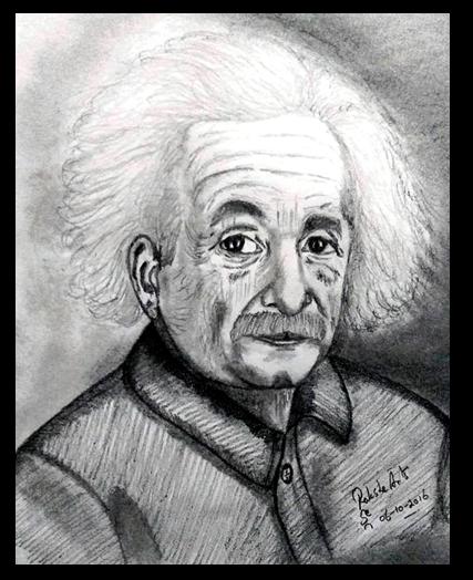 Albert Einstein- B&W sketch (unframed) – Penley Art Co